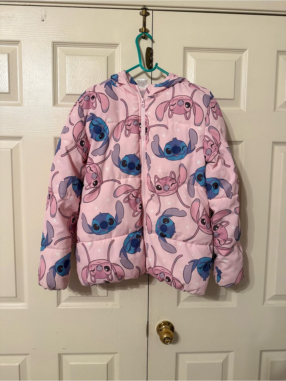 Disney Pink & Blue Lilo & Stitch Puffer Jacket